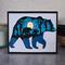 large bear and cub with lights
